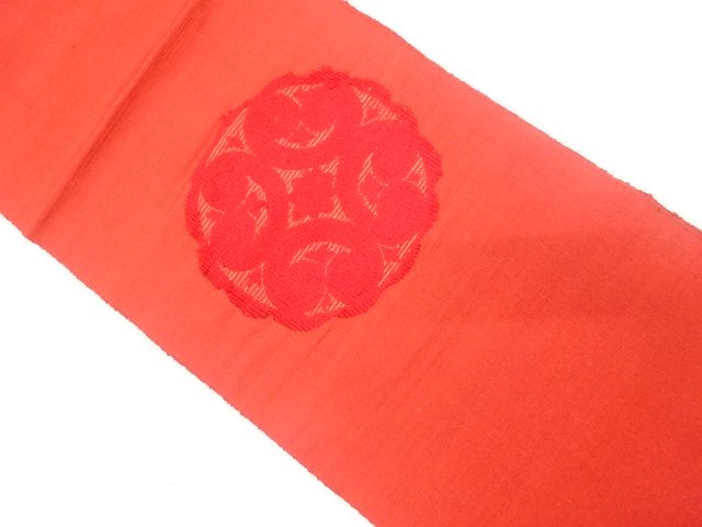 JAPANESE NAGOYA OBI / TSUMUGI / WOVEN FLOWER CREST